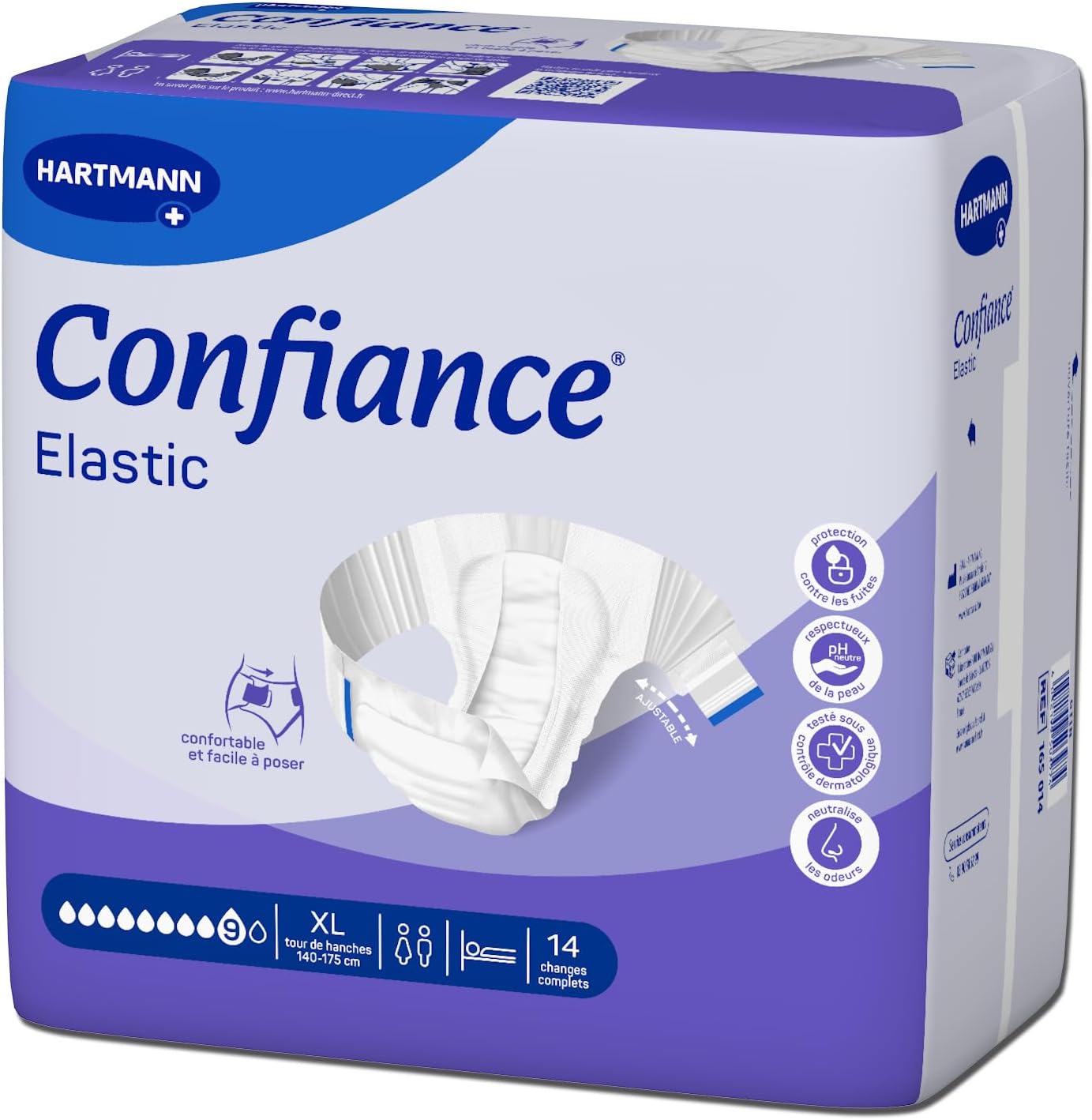 Thumbnail 1 de Confiance Elastic Changes Complets XL (14 unités) – niveau d’absorption 9 gouttes pour fuites urinaires importantes