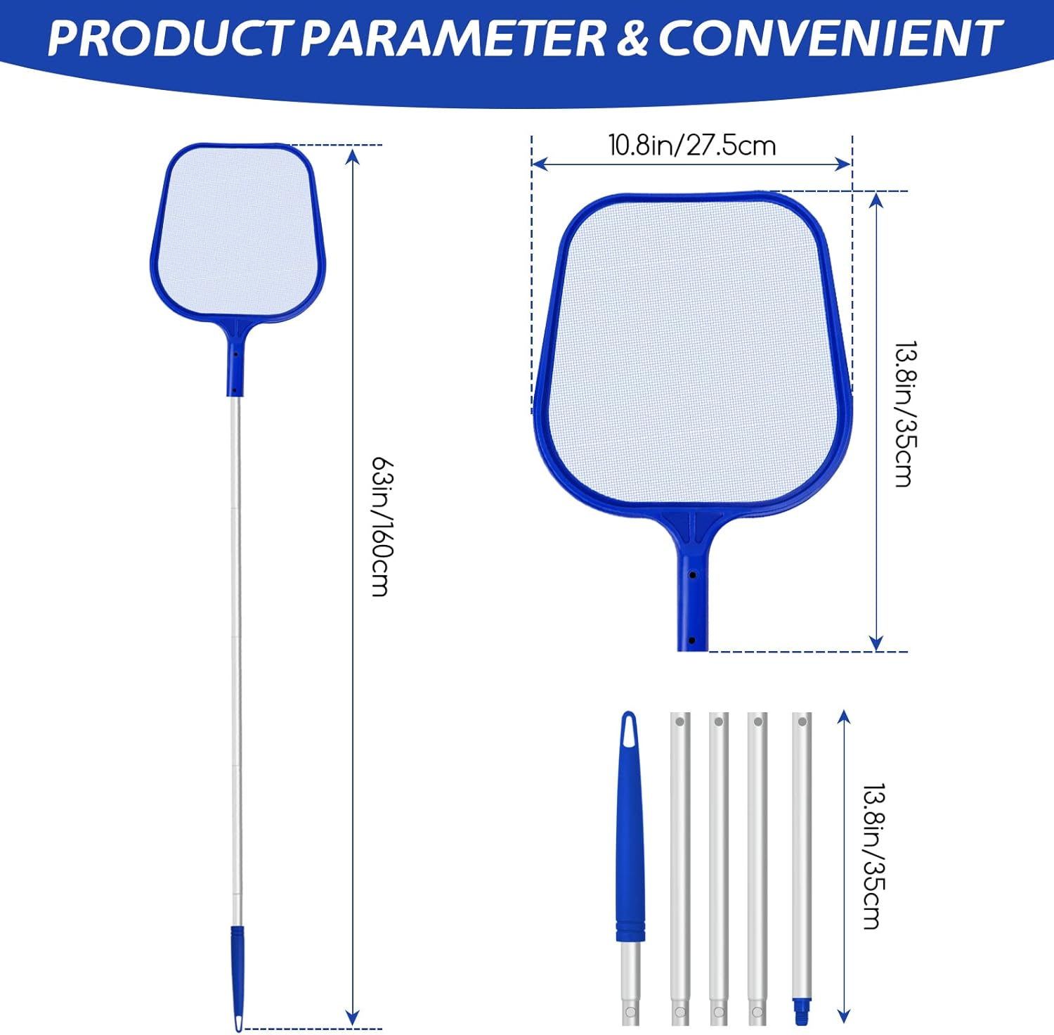 Detalle 2 de Jsdoin Swimming Pool Skimmer Net 160cm
