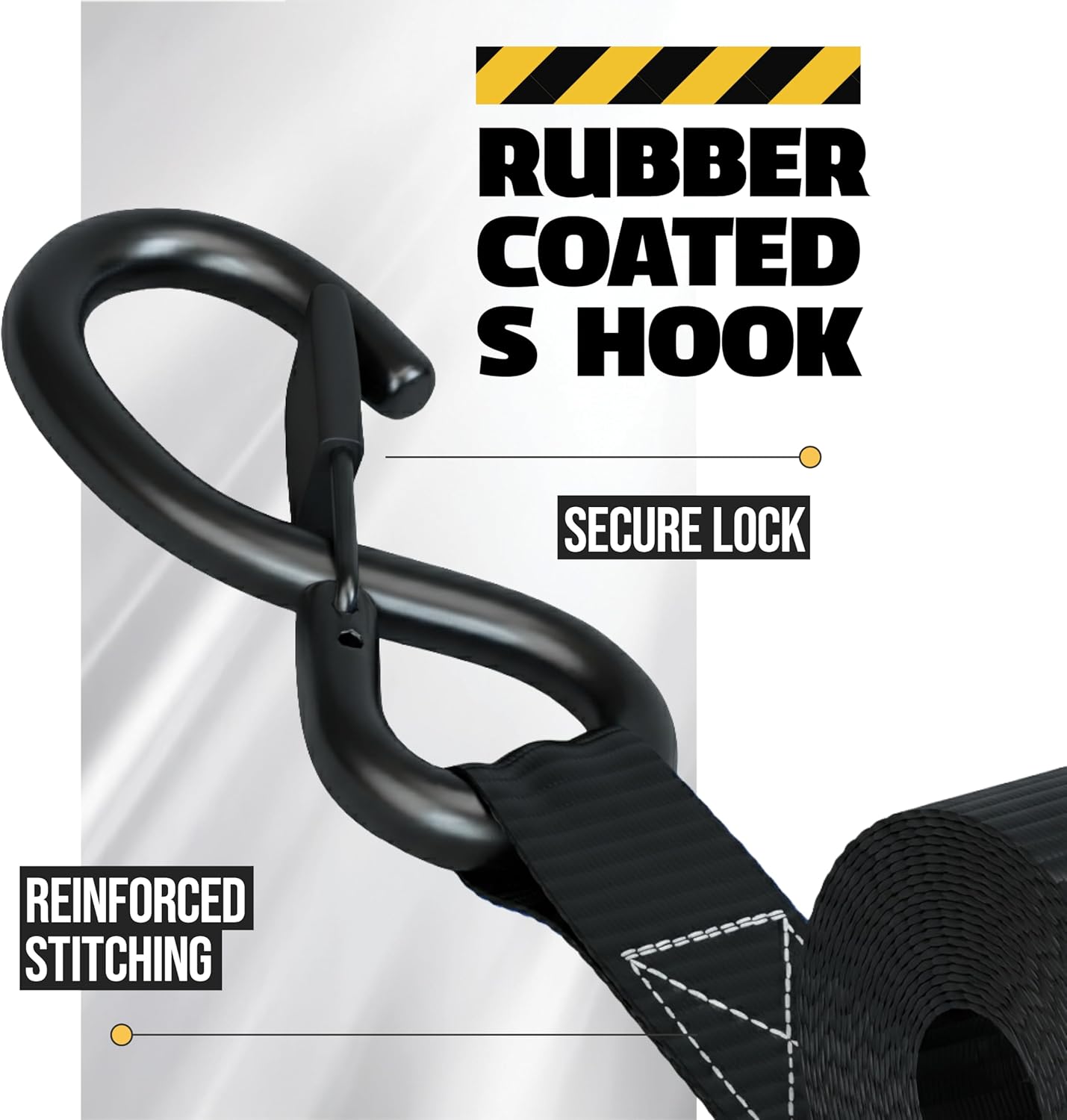 Thumbnail 2 de AUGO Retractable Ratchet Straps — 4-Pack, 1" x 10’, 1200 lb Break Strength with Soft Loops & Storage Bag