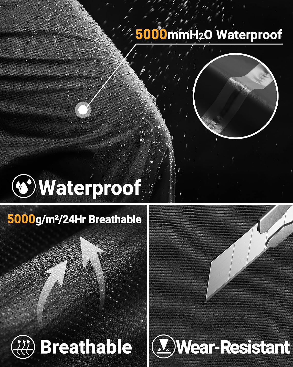 Detalle de 33,000ft Men's Full-Zip Waterproof Rain Pants with Reflective Strips