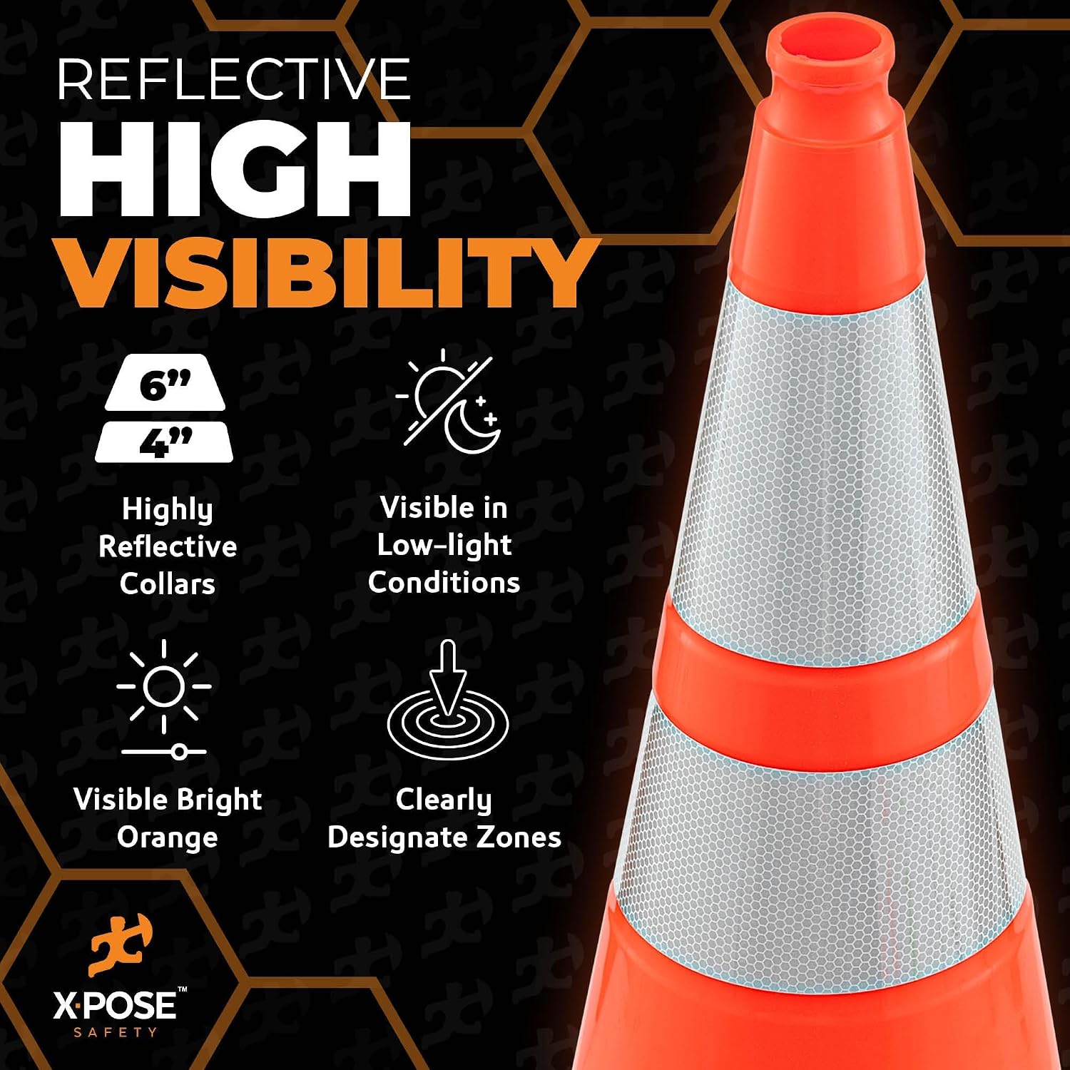 Detalle 2 de Xpose Safety Traffic Cones, 28 Inch
