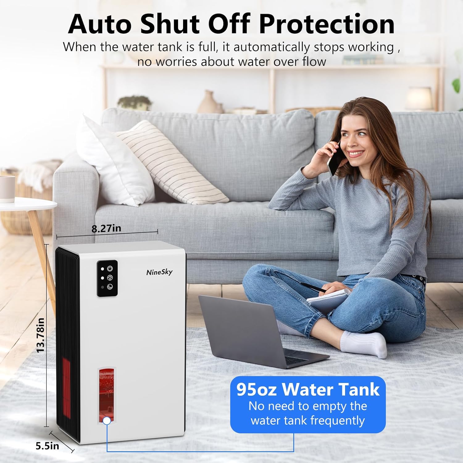 Thumbnail 5 de NineSky Dehumidifier 98 oz for 1100 sq ft 🏠