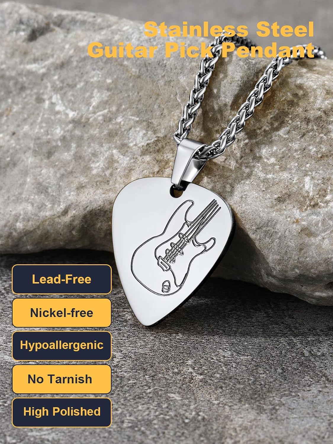 Thumbnail 3 de U7 Pendentif Plectre Collier 55 cm