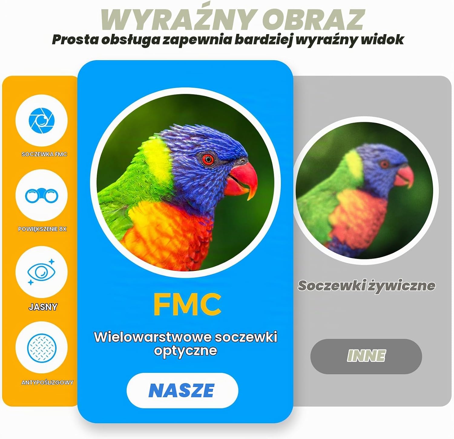 Detalle 1 de Anginne lornetka dla dzieci 8x21 z powłoką FMC i przewodnikiem po ptakach