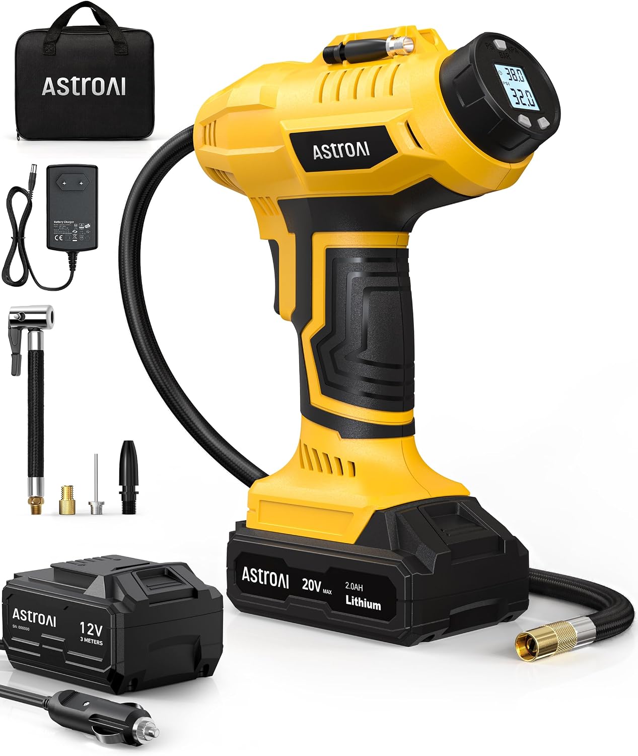 Detalle de AstroAI 2-in-1 Metallzylinder Luftkompressor 160 PSI