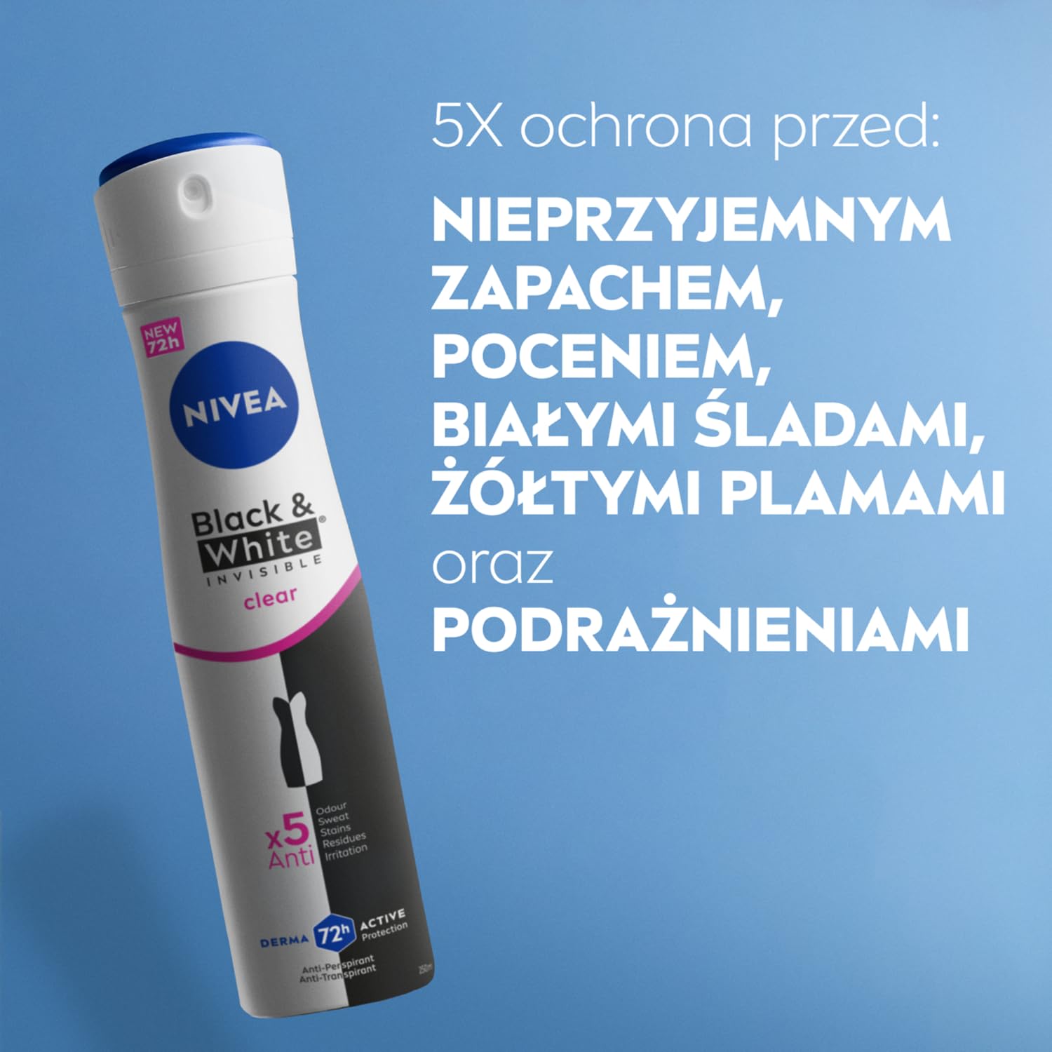 Thumbnail 4 de NIVEA Black&White Invisible Clear Antitranspirant Spray für Damen – 250 ml