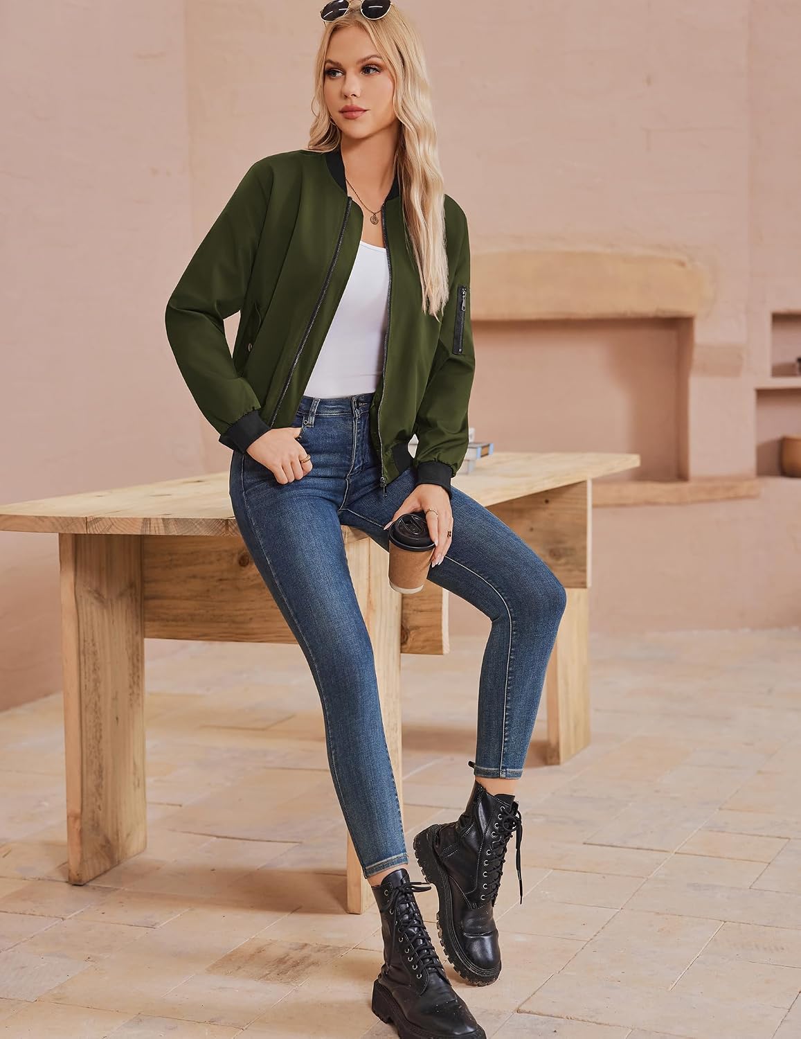 Thumbnail 2 de Zeagoo Giacca bomber donna elegante XS-3XL