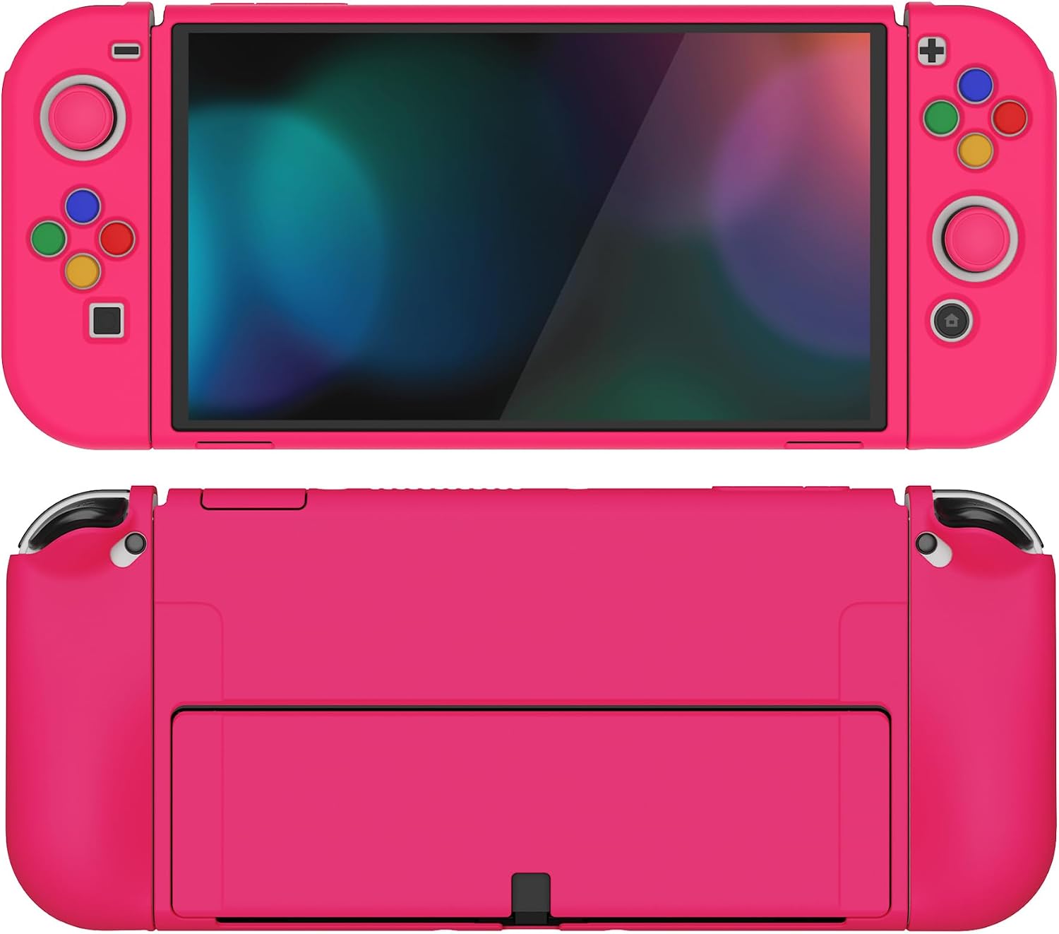 Detalle de playvital ZealProtect Soft Protective Case for Nintendo Switch OLED in Bright Pink
