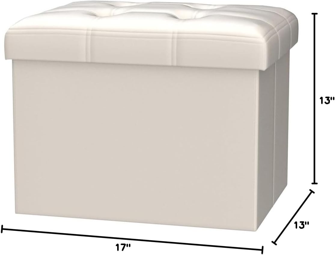 Detalle de Bsketa Storage Ottoman Bench, 17-inch