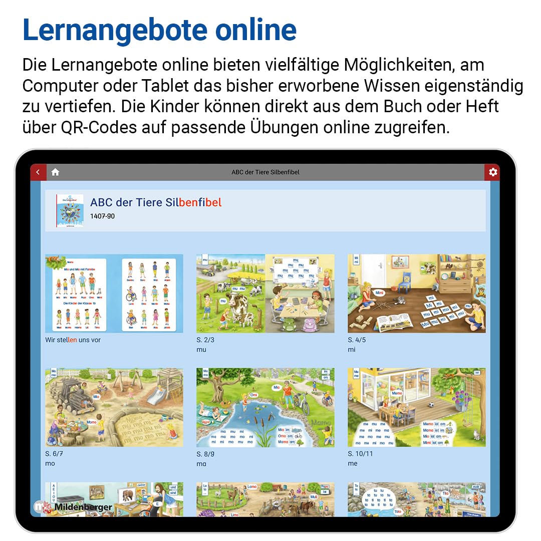Detalle 1 de Mildenberger Verlag: ABC der Tiere 1 Neubearbeitung – Die Silbenfibel® som läsinlärningsbok