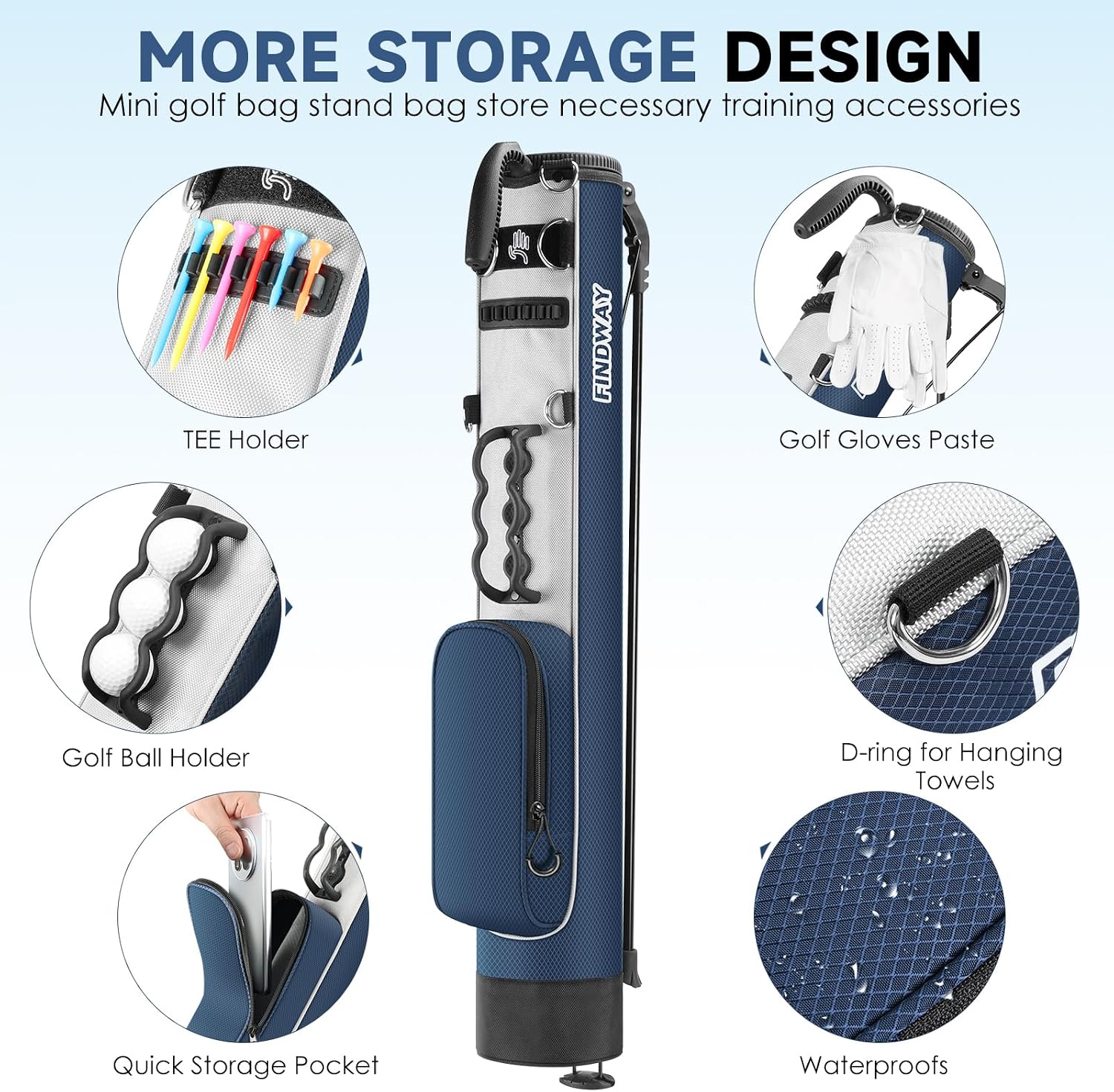 Detalle de Findway Golf Stand Bag 2.2 lb