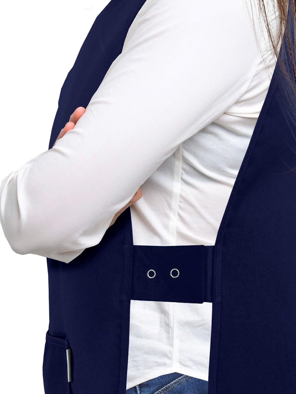 Detalle 2 de LINEN CLOSET® Unisex Tabard Apron with Pockets – Durable Work Tabards for Kitchens and Cleaning