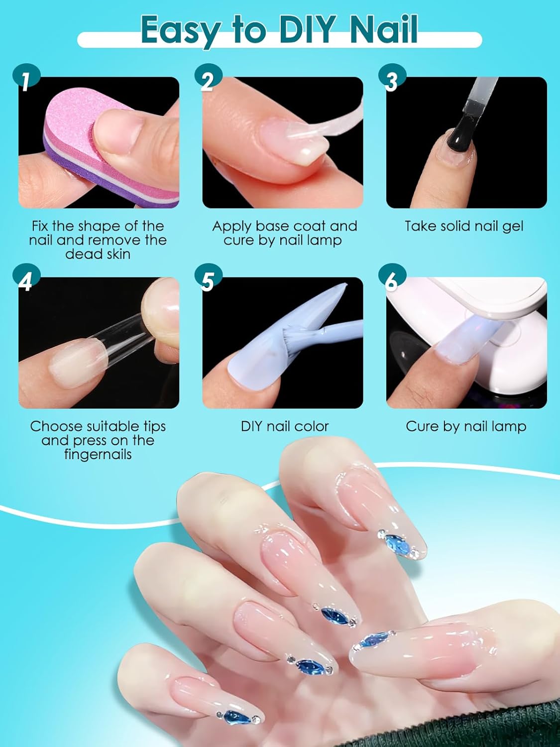 Detalle 2 de Adnafy Tips Uñas Acrílicas 240 piezas