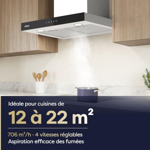 Thumbnail 6 de CIARRA Hotte Aspirante Murale 60 cm CBCS6102 – Classe A+++, 706 m³/h