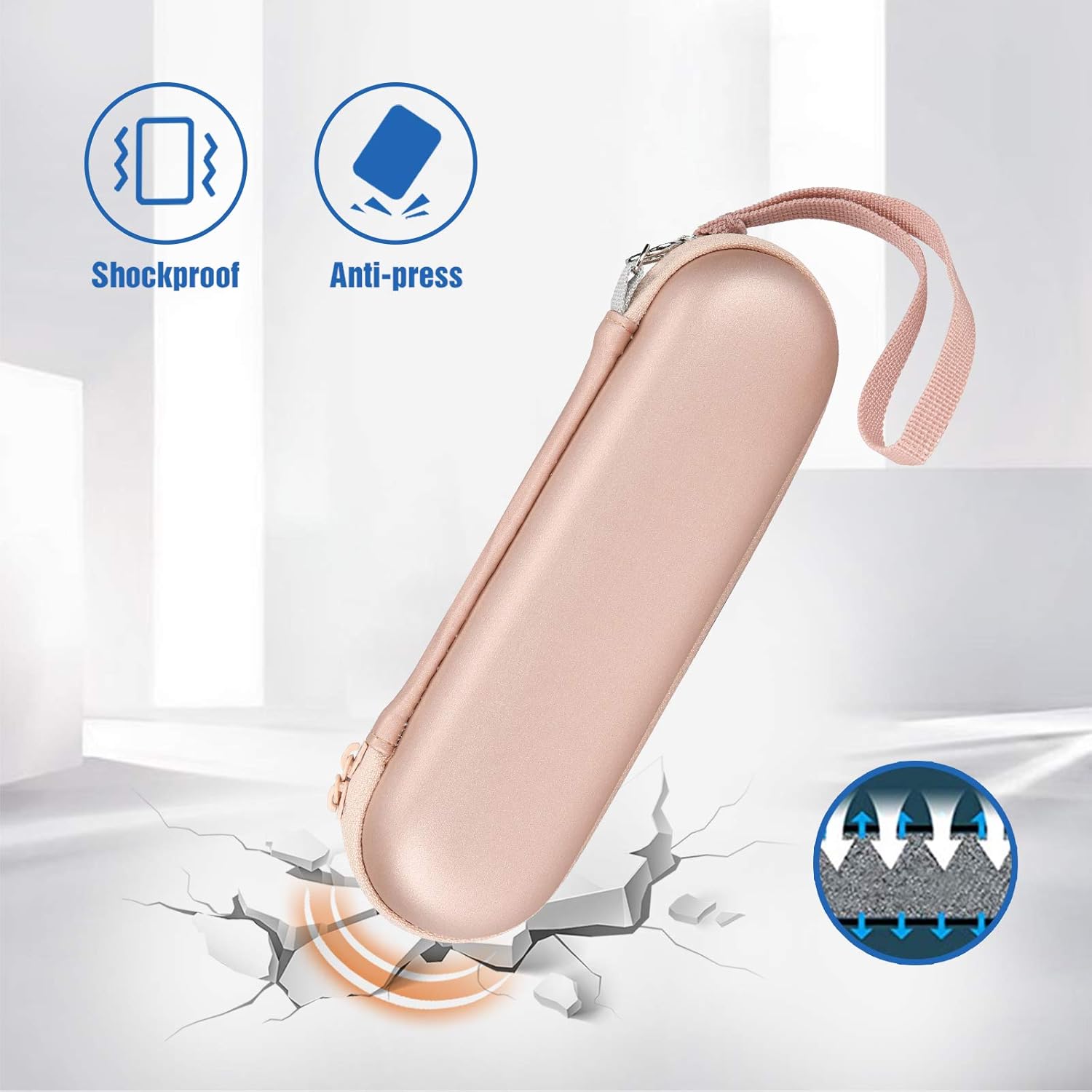 Detalle de ProCase elektrischer Zahnbürsten-Travel-Case Etui für Oral-B & Philips Sonicare (Roségold)