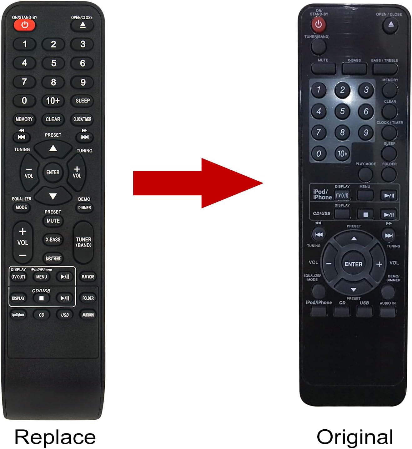 Detalle de RRMCGA246AWSA Replaced Remote Control for Sharp CD Audio Systems