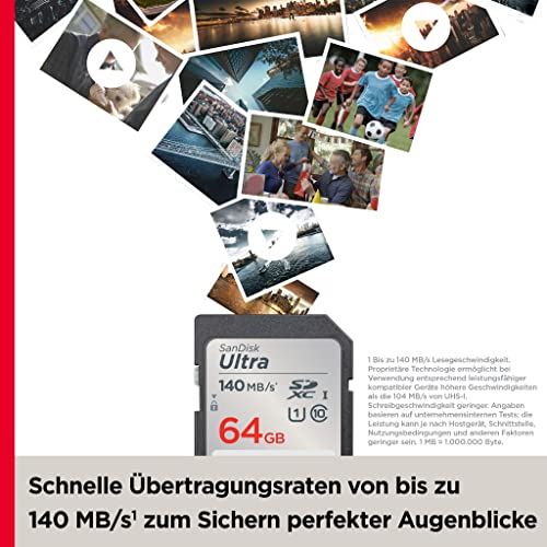 Thumbnail 3 de SanDisk Ultra SDXC UHS-I 64 GB – Für Kompaktkameras, Full HD