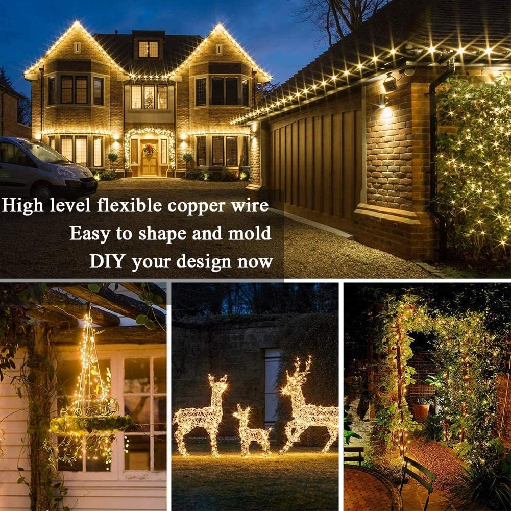 Detalle de iShabao Solar String Lights, 6-Pack, 330 ft, 900 LEDs, 8 Modes
