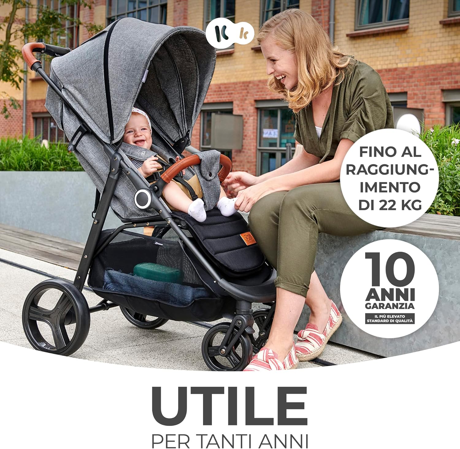 Detalle 2 de Kinderkraft Grande Plus: passeggino leggero dalla nascita a 22 kg, pieghevole con una mano