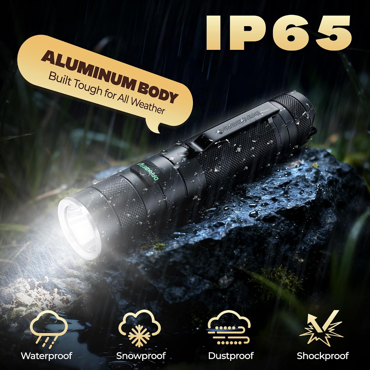 Thumbnail 6 de DARKBEAM Torcia LED Professionale Ricaricabile USB — Mini torcia potente, impermeabile IPX65, 150 m di fascio