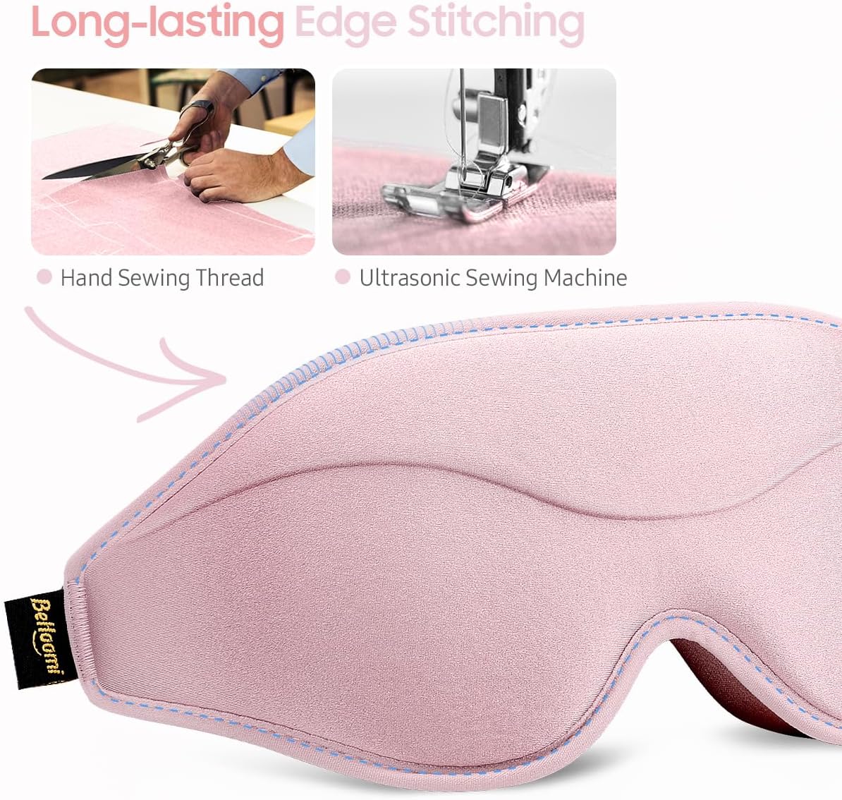 Thumbnail 4 de BeHoomi Sleep Mask Premium Eye Mask – 3D Ergonomic Design, Light Blocking & Comfort (Pink)