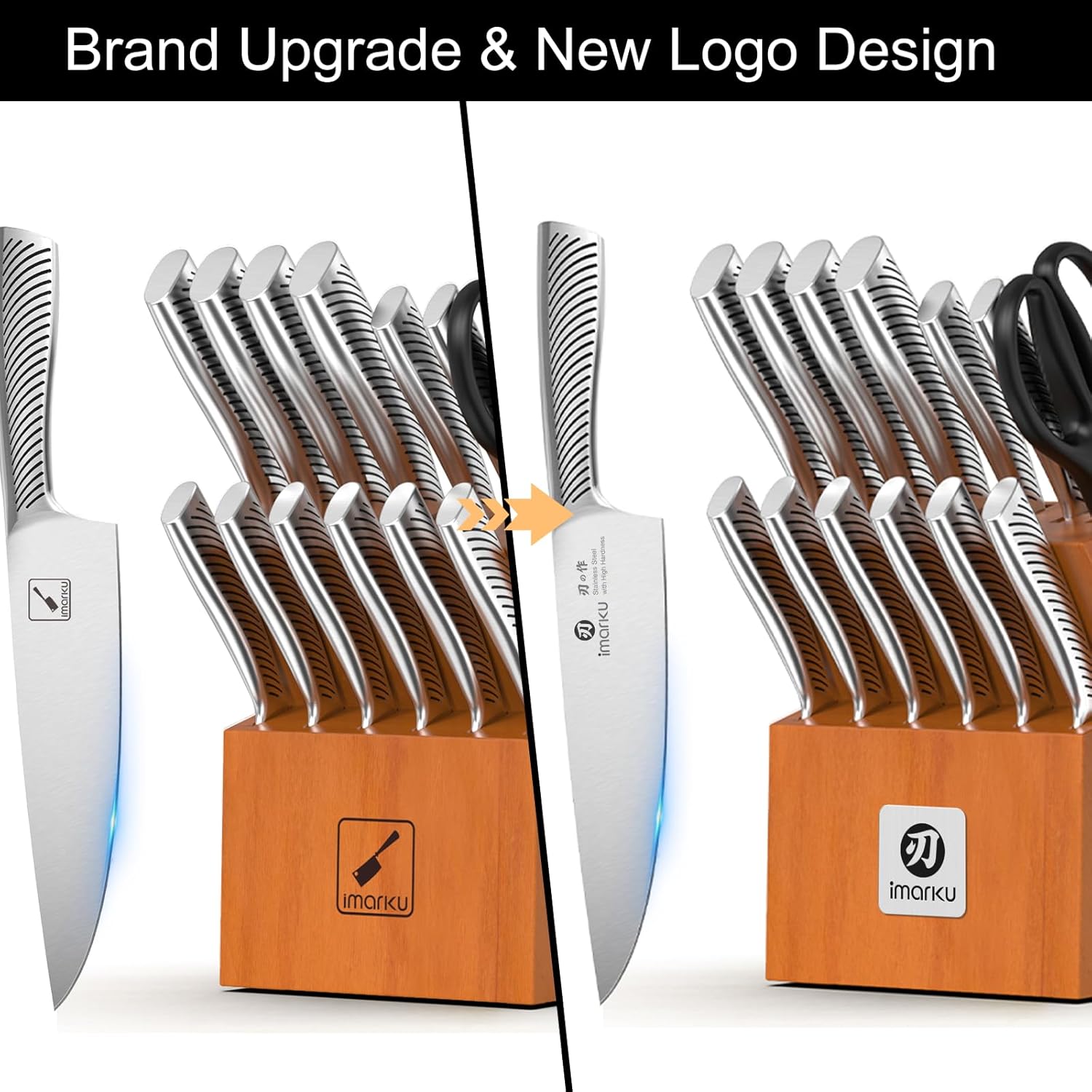 Detalle de imarku I-KS0135 14-Piece Japanese High-Carbon Stainless Steel Knife Set