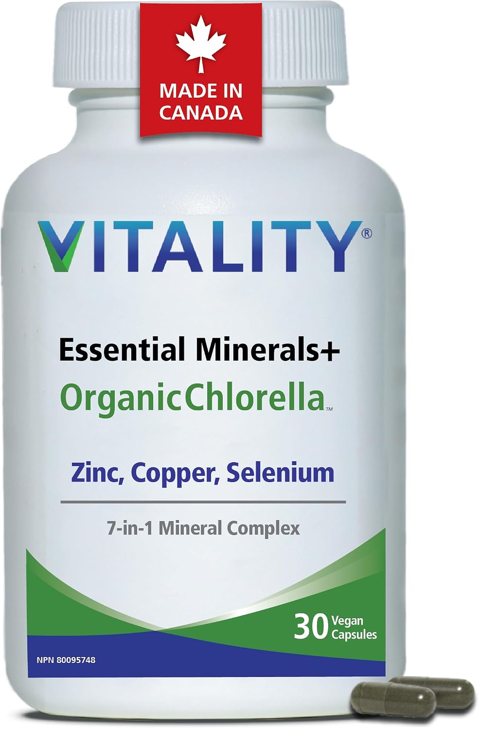 Detalle de VITALITY 15913 7-in-1 Trace Mineral Capsules with Organic Chlorella