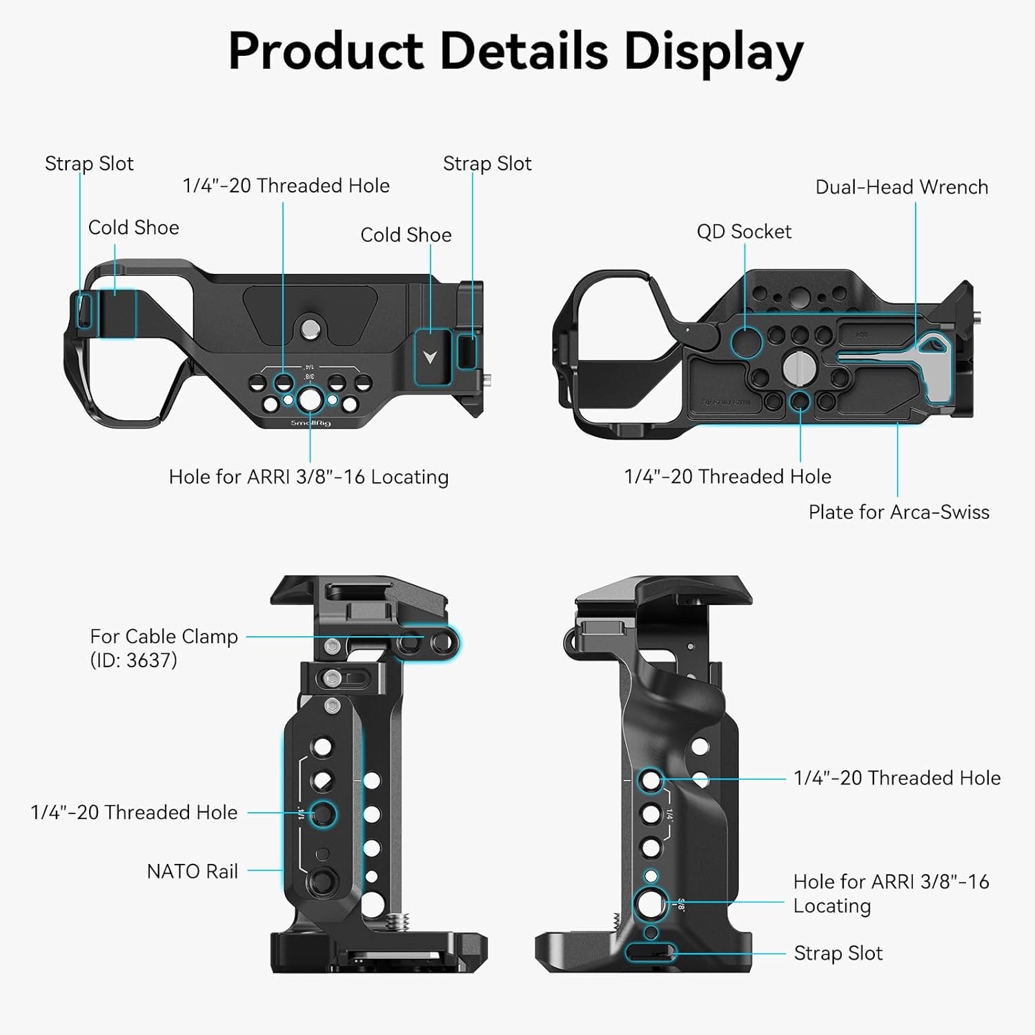 Detalle de SmallRig A7 III / A7R III Camera Cage Kit for Sony Alpha 7 III / Alpha 7R III