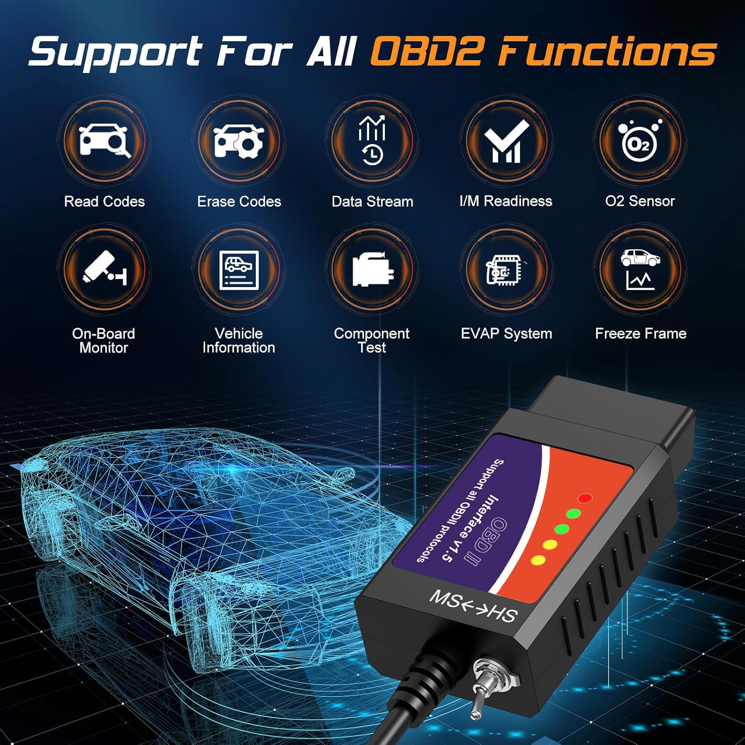 Thumbnail 3 de Forscan ELMconfig OBD2 USB Scanner with MS-CAN/HS-CAN Switch for Ford, Lincoln and Mazda