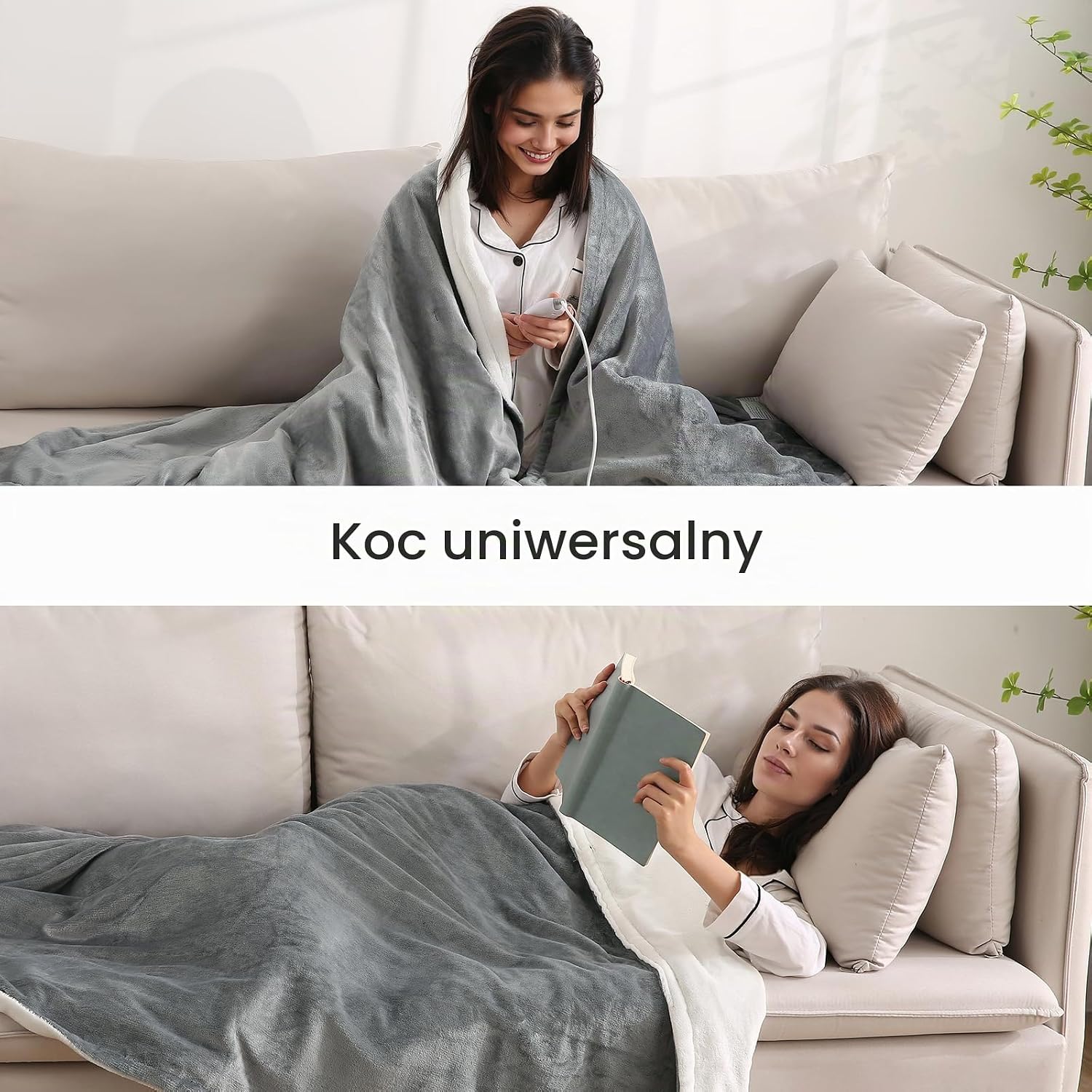 Detalle de CURECURE FPK1813A koc elektryczny 180 × 130 cm, flanelowy, 4 poziomy grzania