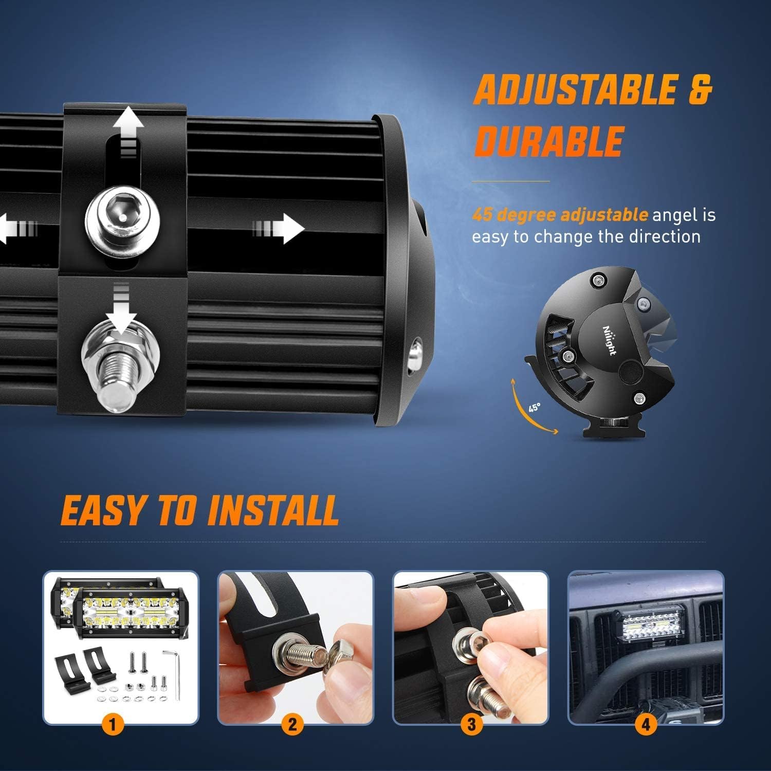 Thumbnail 4 de Nilight LED Spot Flood Combo Bar 120W