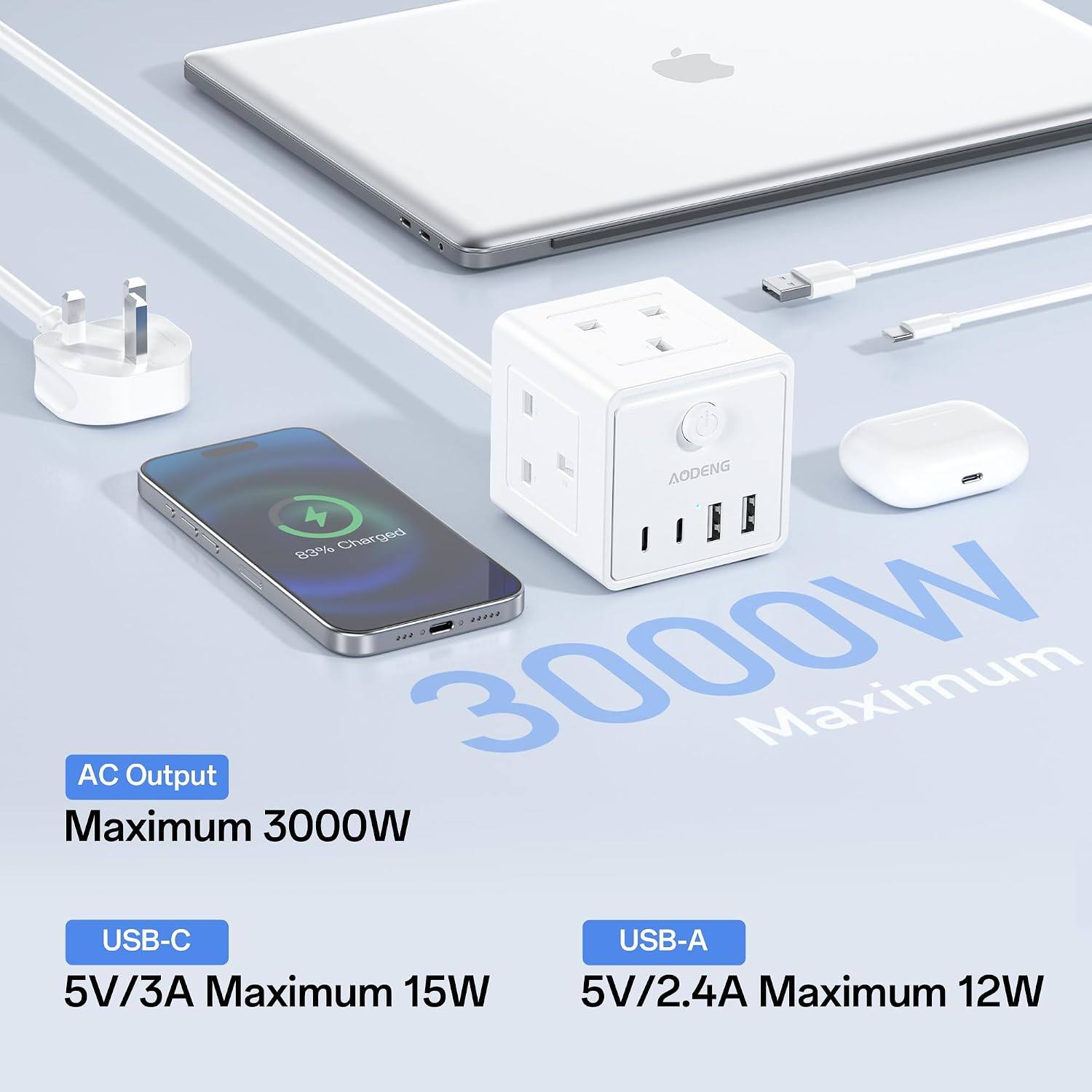 Detalle de Extension Lead 4 USB slots 1.5M
