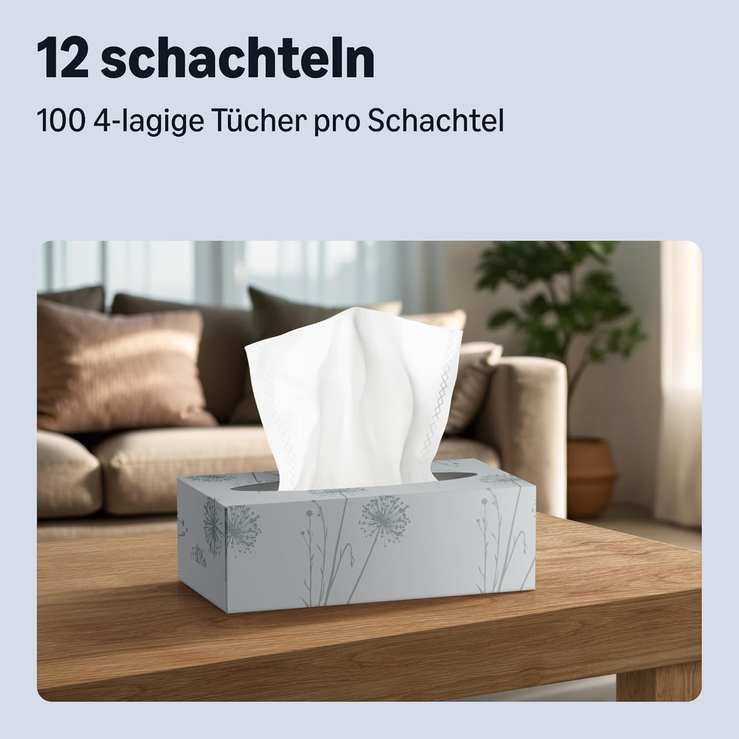 Thumbnail 1 de By Amazon 4-lagige Kosmetiktücher – 1200 Blatt (12 Packungen à 100 Blatt)