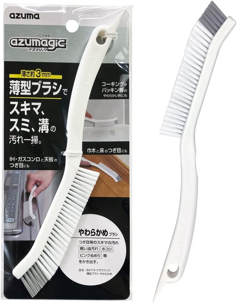 Detalle 1 de アズマ アズマジック BA721 薄型かためブラシ 浴室ドア・サッシのすき間掃除用