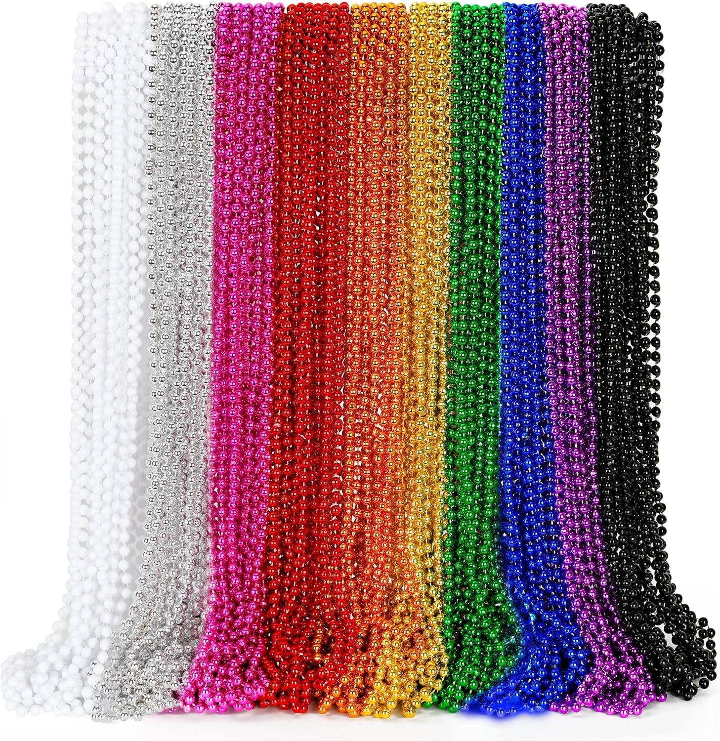 Detalle de EOBOH 100PCS Mardi Gras Beads: Colorful 33" Beads Necklace Party Favors