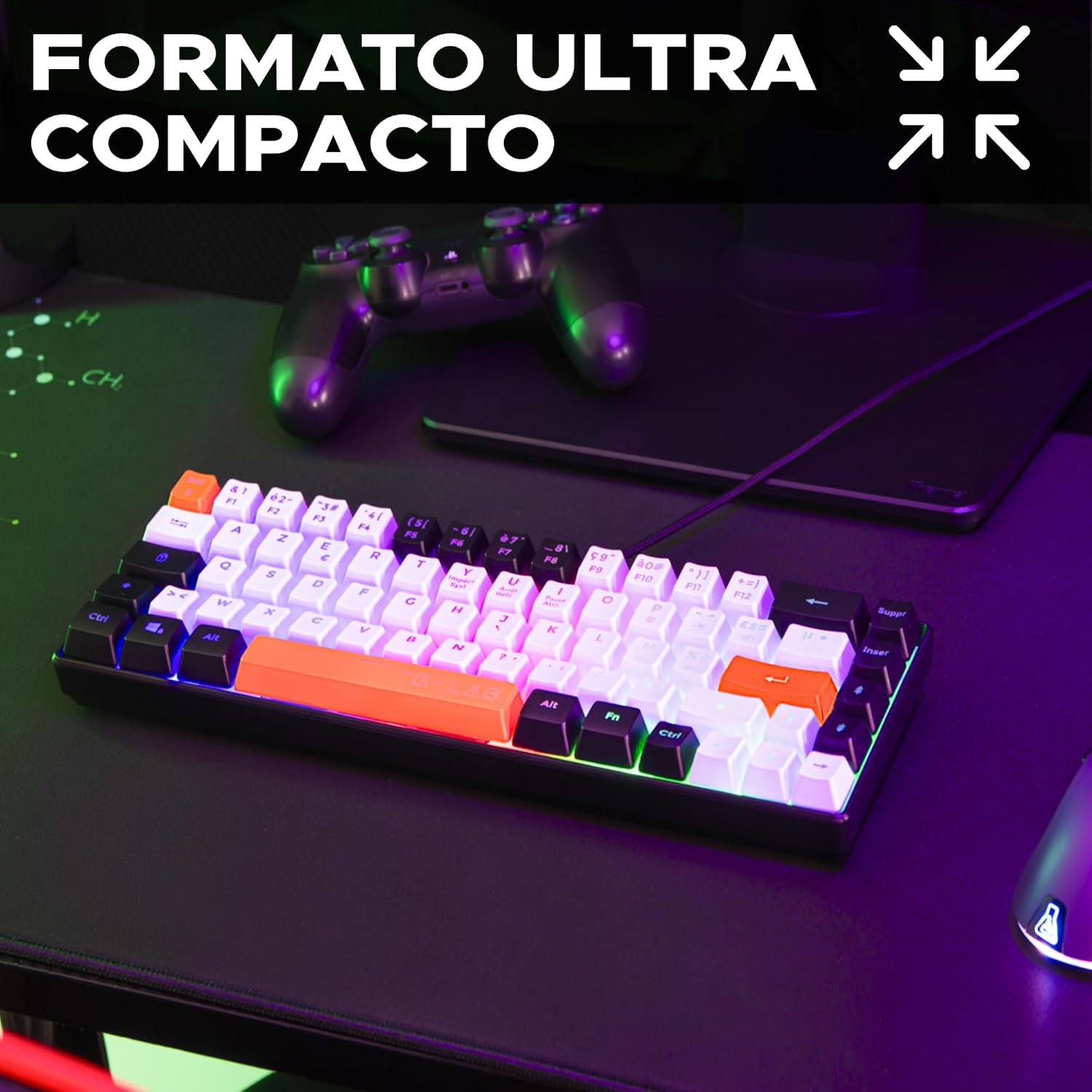 Detalle 2 de The G-Lab Keyz Hydrogen teclado gaming 60%