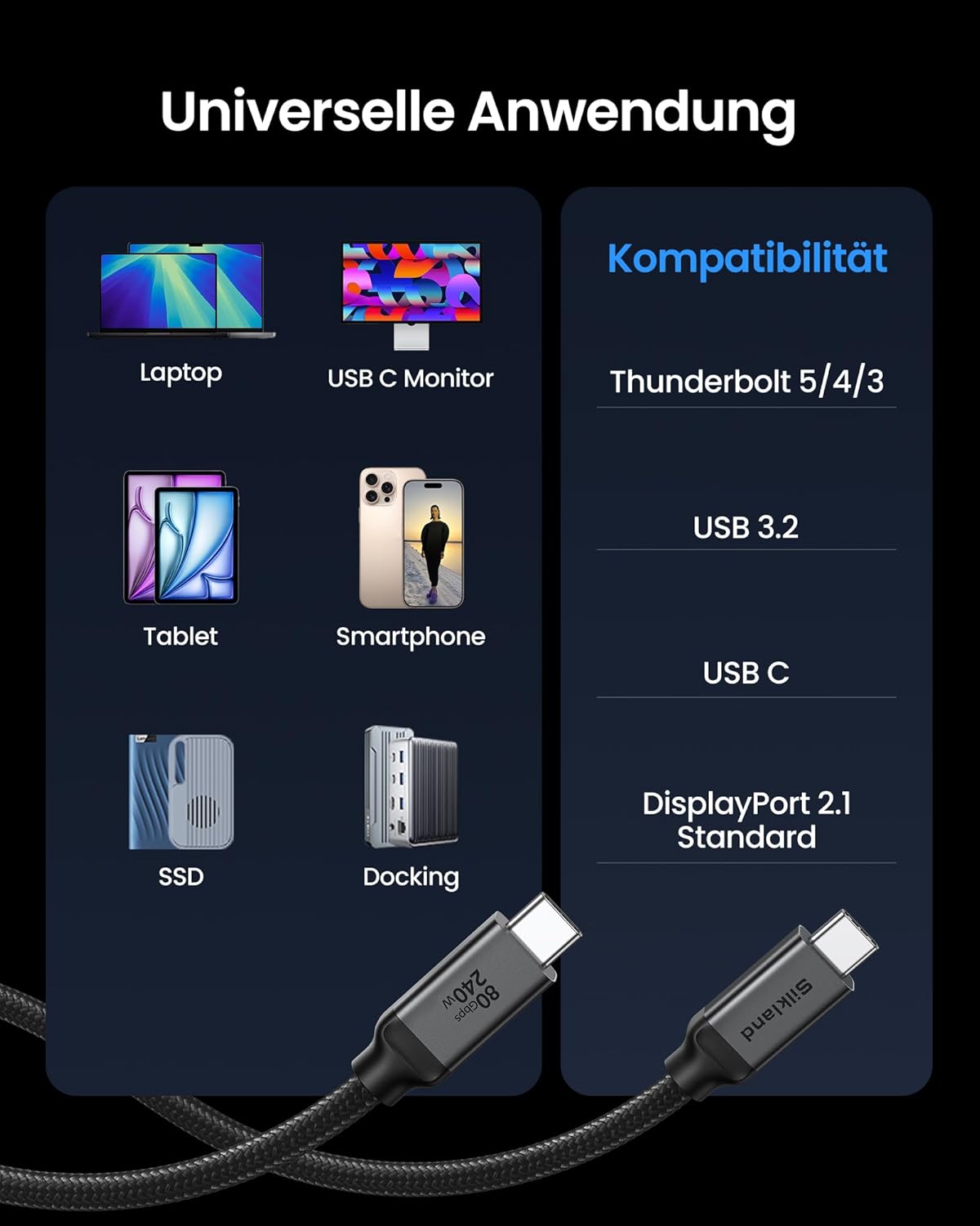 Thumbnail 5 de Silkland USB4 V2.0 Kabel Thunderbolt 5 1M