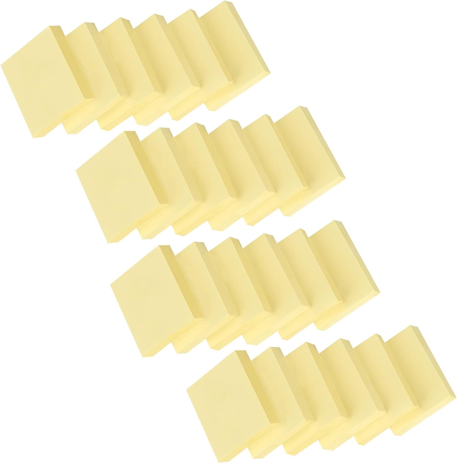Detalle de ZCZN 2400 Foglietti Adesivi Giallo Chiaro – 24 Blocchi da 100 Fogli ciascuno (51 x 38 mm), 2400 Fogli, PET, FSC