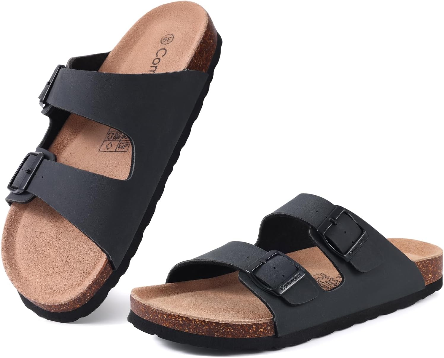 Thumbnail 6 de Comwarm Damen Kork-Fußbett Pantoletten Sandalen mit verstellbarer Schnalle – bequeme Sommerschlappen