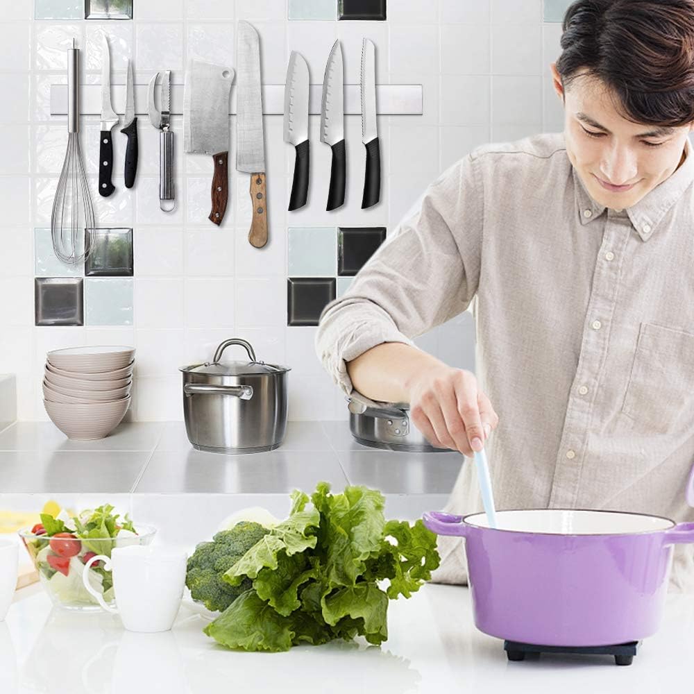 Detalle 2 de Ninonly N-12 20-Inch Magnetic Knife Holder, 304 Stainless Steel
