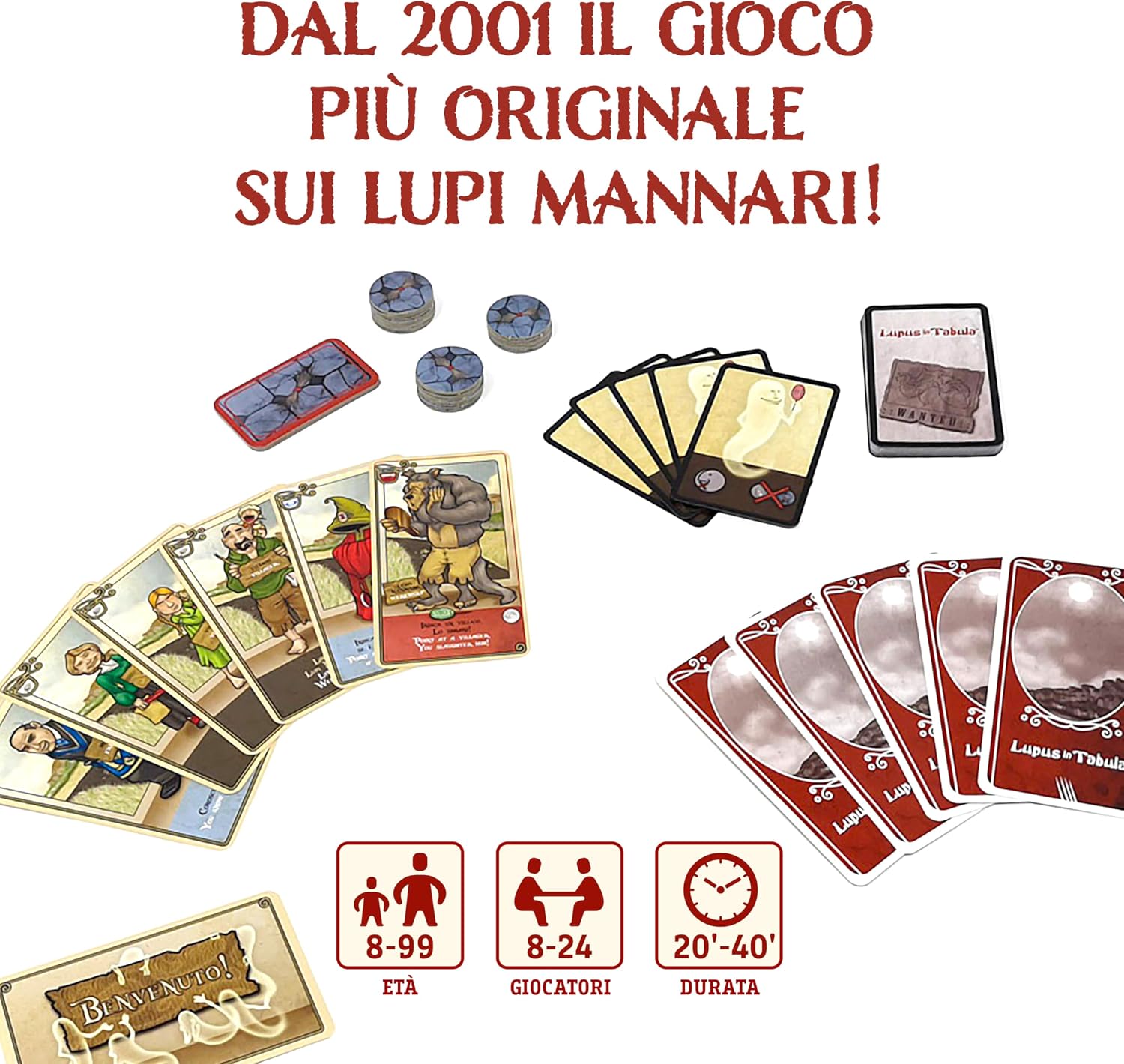 Detalle de Lupus in Tabula Deluxe Rosso (DVG9200) per 8–24 giocatori, dV Giochi