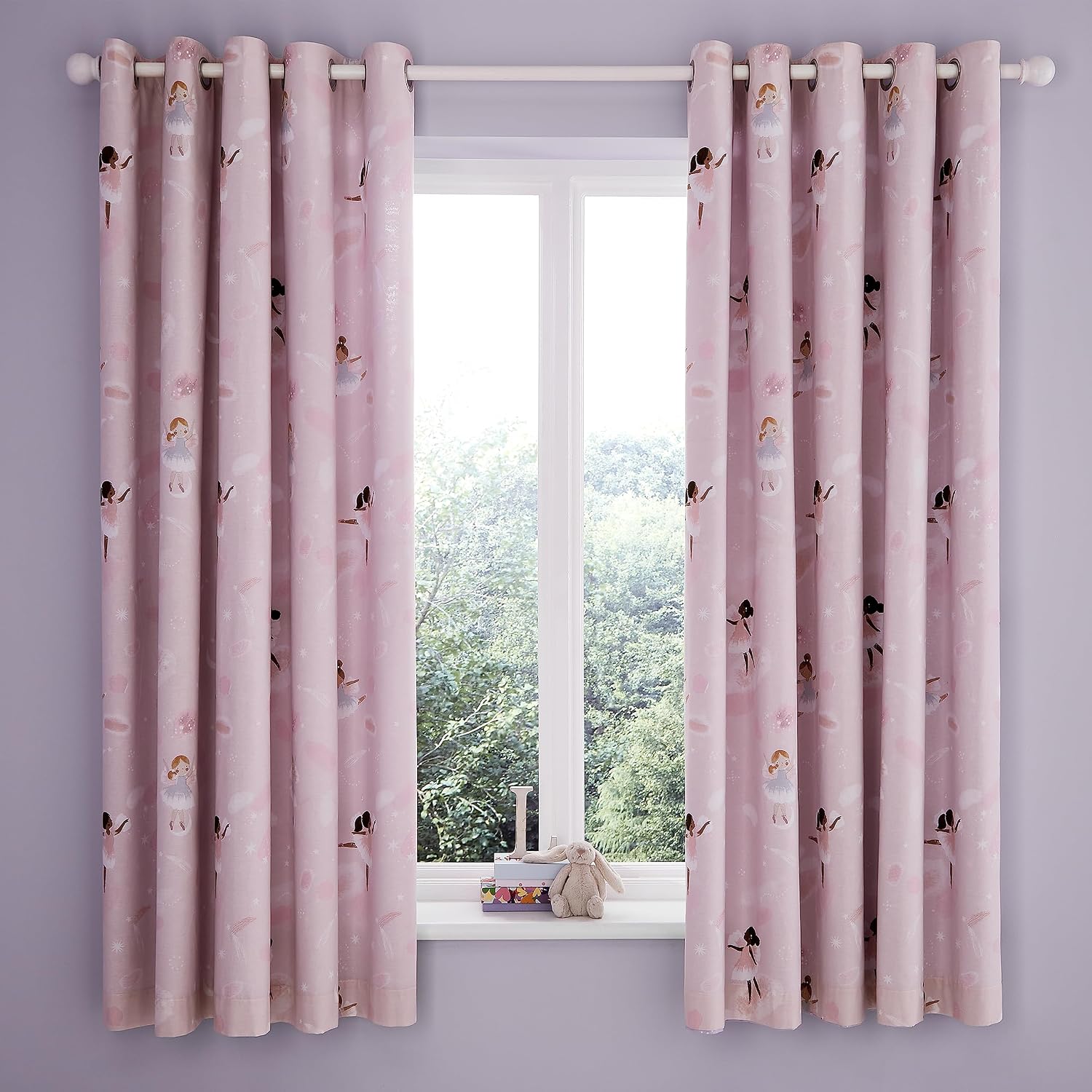 Detalle de Catherine Lansfield Dancing Fairies curtains 66x72 in
