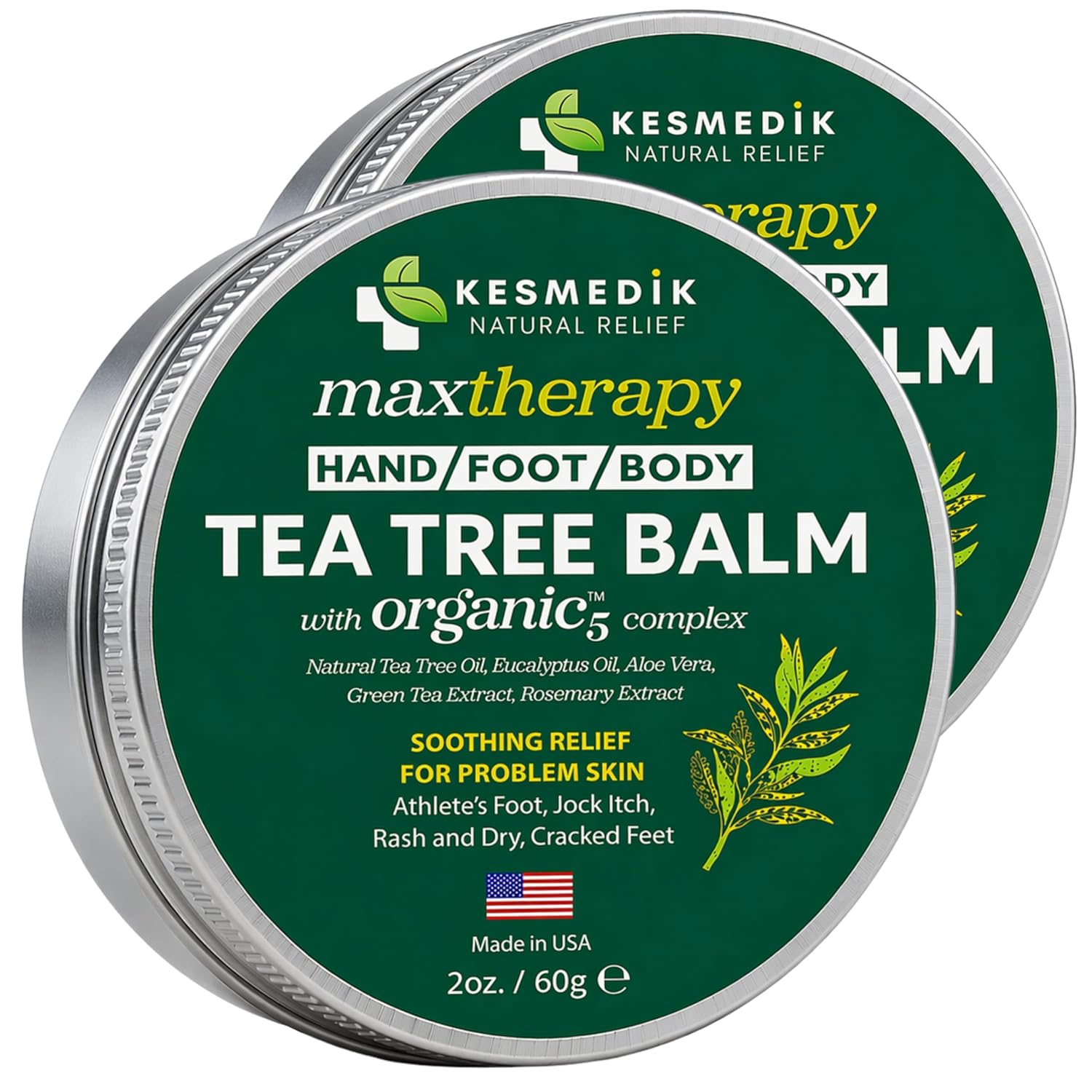 Thumbnail 6 de KESMEDIK Tea Tree Oil Balm (2-Pack) for Itching, Rashes, Athlete’s Foot, Jock Itch & Dry Skin
