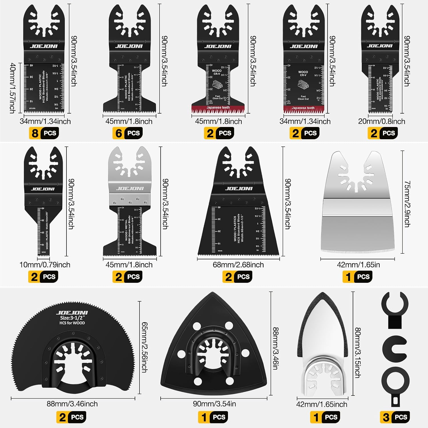 Detalle 2 de 134 Piece oscillating saw blades set