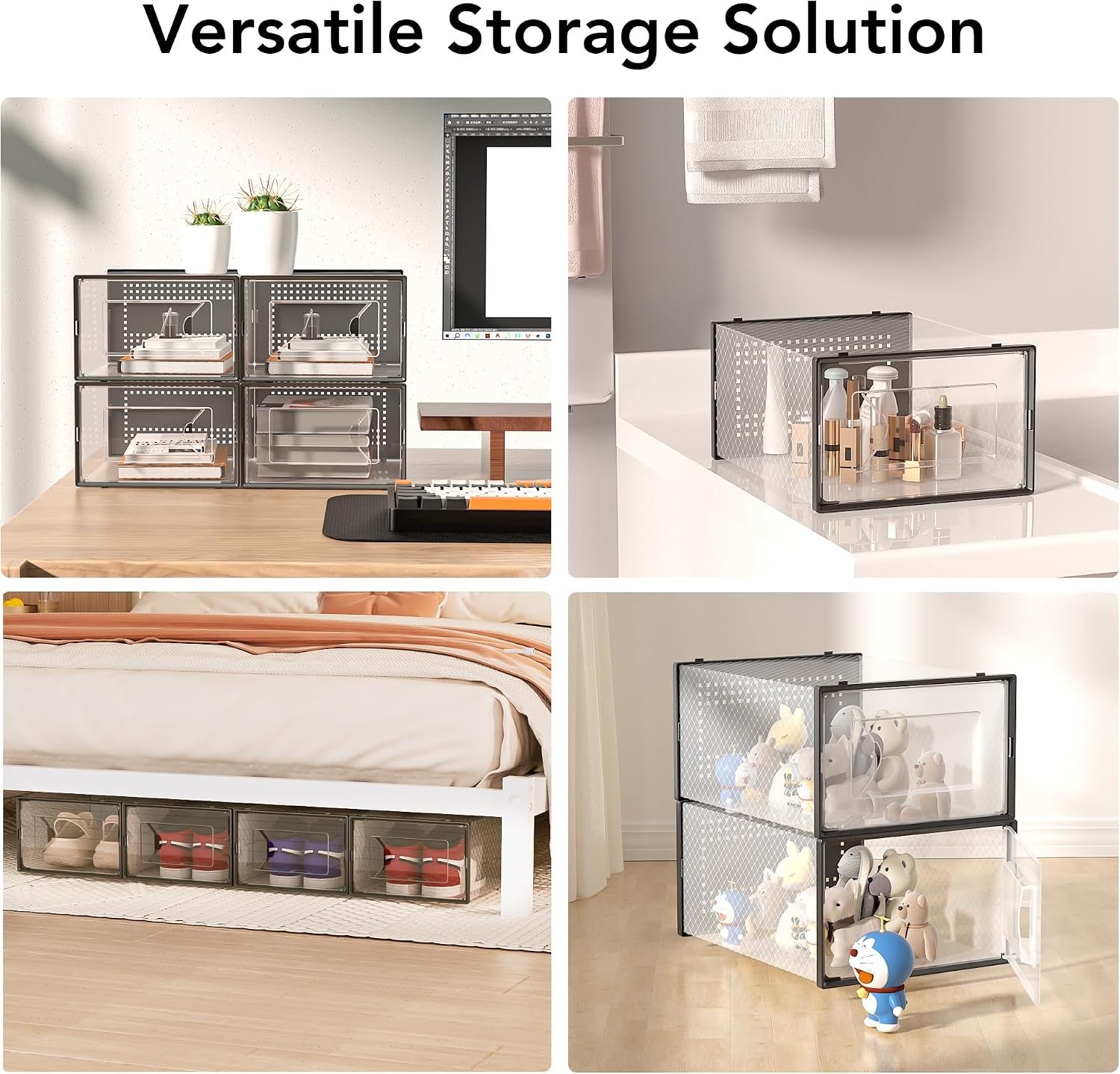 Thumbnail 6 de Foluck X-Large 15-Pack Clear Stackable Shoe Storage Boxes