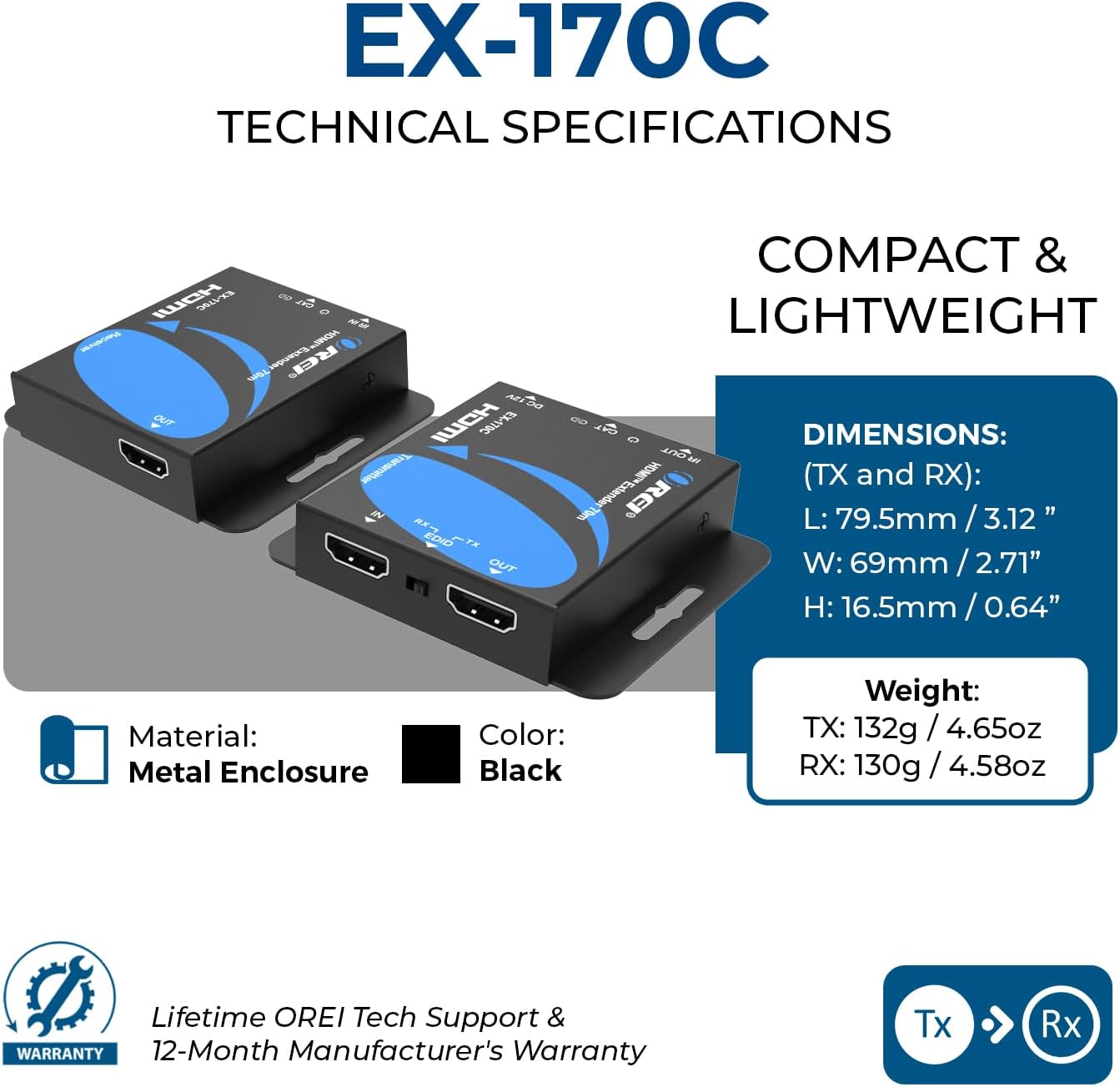 Thumbnail 4 de OREI EX-170C 164 ft HDMI Extender