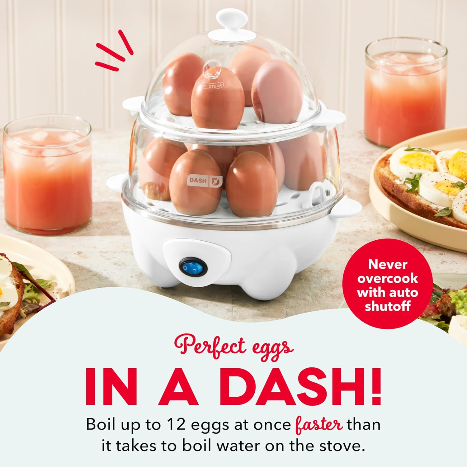 Thumbnail 1 de Dash Deluxe Egg Cooker 12-Egg Boiler & Steamer