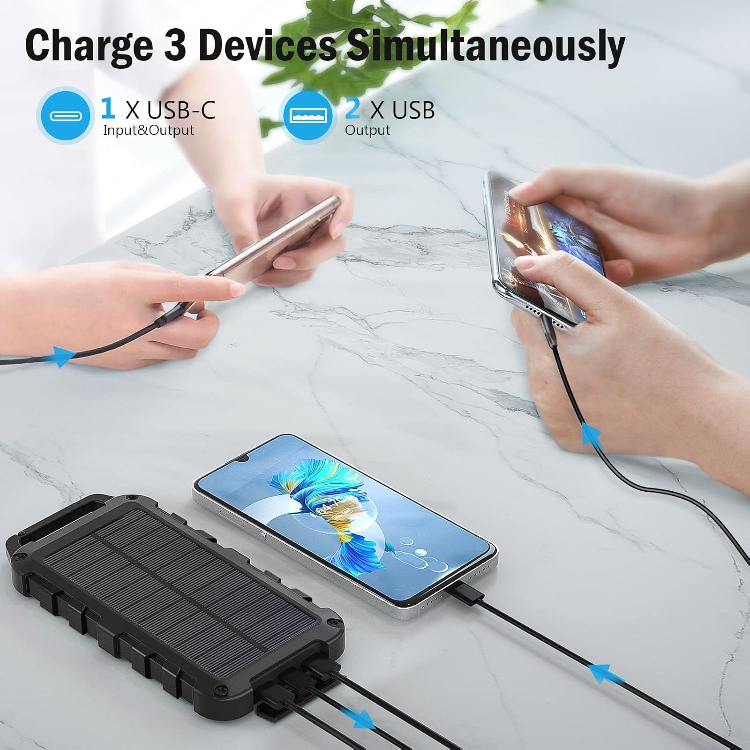 Detalle 2 de TOENNESEN Cargador Solar 26800mAh Power Bank 15W