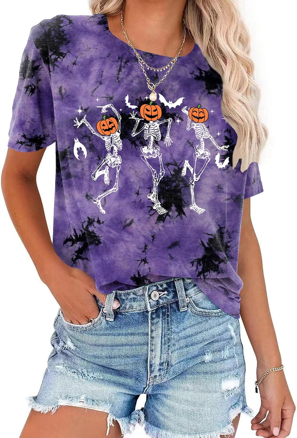 Detalle de Halloween T-Shirt with Dancing Skeleton Graphic