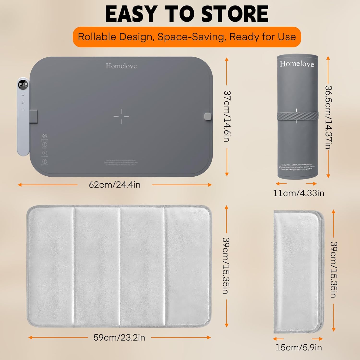 Thumbnail 6 de Homelove D-2653 Food Warming Mat with Graphene Heating, 7 Settings & Timer